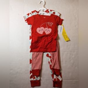 Carter's Little Girls 4 Piece Pajama Set Brand New With Tags Size 2T